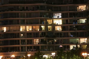 artificial lighting, building, building, dark, England, eye level view, London, night, summer, The United Kingdom, tower