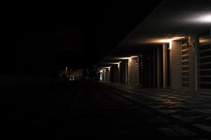 artificial lighting, canopy, Croatia, entrance, eye level view, night, pavement, pavement, paving, spring, Zadar, Zadarska