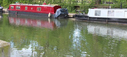 boat, canal, day, England, eye level view, London, spring, sunny, The United Kingdom