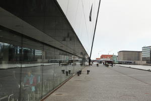 Copenhagen , day, Denmark, eye level view, facade, glass, Kobenhavn, overcast, pavement, restaurant, winter