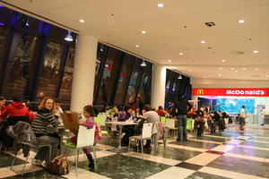 artificial lighting, Bergamo, cafe, ceiling, eye level view, interior, Italia , light, Lombardia, shopping centre