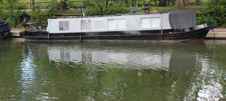 boat, canal, day, England, eye level view, London, spring, sunny, The United Kingdom