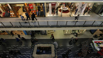 artificial lighting, elevated, indoor lighting, interior, Krakow, Malopolskie, Poland, shop, shopfronts, shopping centre