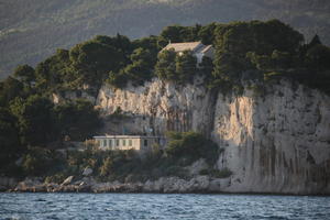 coastline, Croatia, day, eye level view, Makarska, rockery, seascape, Splitsko-Dalmatinska, summer, tree, vegetation