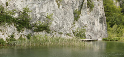 cliff, Croatia, day, diffuse, diffused light, eye level view, Karlovacka, lake, natural light, reed, summer