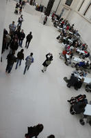 above, British Museum, cafe, crowd, day, elevated, England, indoor lighting, interior, London, museum, natural light, people, sitting, The United Kingdom, walking, winter