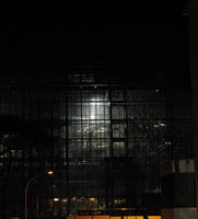 artificial lighting, eye level view, facade, glass, Italia , Lazio, night, Rome