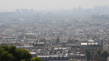 aerial view, autumn, city, cityscape, day, diffuse, diffused light, France, Ile-De-France, Paris