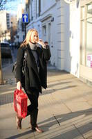 afternoon, day, England, eye level view, London, natural light, people, street, The United Kingdom, walking, winter, winter, woman