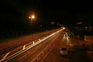 artificial lighting, car, effect, elevated, England, evening, London, road, The United Kingdom