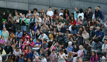 casual, crowd, day, diffuse, diffused light, elevated, England, London, people, sitting, summer, The United Kingdom