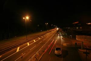 artificial lighting, car, elevated, England, evening, London, road, The United Kingdom