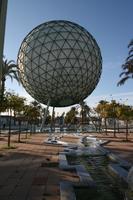 Andalucia, architecture, day, eye level view, fountain, globe, object, park, sculpture, Sevilla , Spain, square, structure, tree, vegetation