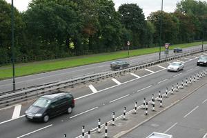 car, day, elevated, England, grass, guardrail, London, natural light, road, The United Kingdom, vegetation