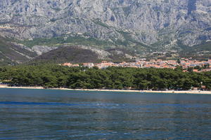 coastline, Croatia, day, eye level view, Makarska, seascape, Splitsko-Dalmatinska, summer, town, tree, vegetation, woodland