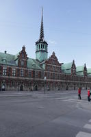 building, Copenhagen , day, Denmark, eye level view, facade, Kobenhavn, spire, street, sunny, winter