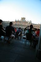 Castilla y Leon, day, group, lowered, people, plaza, Salamanca, sitting, Spain, summer, sunlight, sunny, sunshine