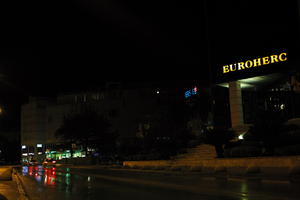 artificial lighting, city, Croatia, eye level view, night, spring, street, urban, wet, Zadar, Zadarska