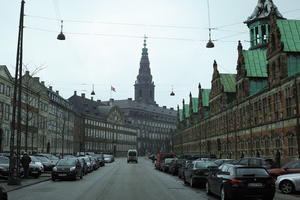 car, Copenhagen , day, Denmark, eye level view, facade, Kobenhavn, overcast, street