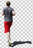 back, cutout, cutout men, cutout people, day, eye level view, male, man, running, sporty, summer, sunny