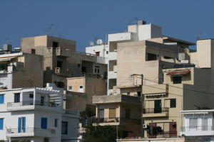 Agios Nikolaos, apartment, architecture, autumn, balcony, below, building, day, Greece, Lasithi, villa