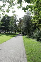 autumn, Bielefeld, bright, day, Deutschland, eye level view, grass, greenery, Nordrhein-Westfalen, park, path, pavement, shrub, sunny