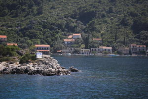 bush, coastline, Croatia, day, eye level view, house, seascape, summer, tree, vegetation, woodland