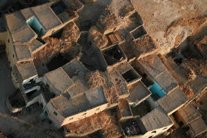 aerial view, desert, dusk, East Timor, Egypt, Egypt, village