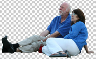 casual, caucasian, couple, cutout, cutout couples, cutout people, day, diffuse, diffused light, elderly, eye level view, side, sitting, summer