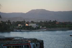 boat, dusk, East Timor, Egypt, Egypt, elevated, landmarks, natural light, palm, river, river Nile, tree, vegetation