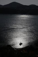 autumn, boat, bright, Croatia, dark, day, Dubrovacko-Neretvanska, Dubrovnik, elevated, hill, seascape, sunny