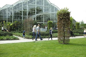 day, England, eye level view, family, garden, grass, greenhouses, group, natural light, park, people, plant, The United Kingdom, Woking