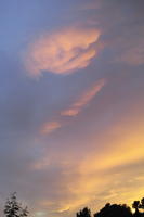 below, Chateauneuf, Cirrostratus, cloud, cloudy, dawn, dusk, evening, France, golden hour, looking up, outdoor lighting, outdoors, Provence Alpes Cote D