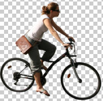 casual, caucasian, cutout, cutout people, cutout women, cycling, day, eye level view, female, side, summer, sunny, woman