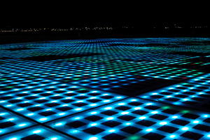 artificial lighting, Croatia, eye level view, floor, LED, night, plaza, spring, urban, wet, Zadar, Zadarska