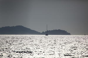 coastline, Croatia, Dubrovacko-Neretvanska, dusk, eye level view, Korcula, seascape, transport, yacht