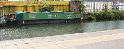 boat, canal, day, England, eye level view, London, spring, sunny, The United Kingdom