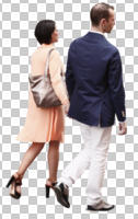 back, casual, caucasian, couple, cutout, cutout couples, cutout people, day, diffuse, diffused light, eye level view, people, smart, summer, walking