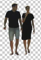 casual, caucasian, cutout, cutout couples, cutout people, day, eye level view, female, front, male, people, summer