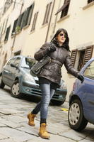 Arezzo, casual, day, eye level view, front, Italia , natural light, spring, street, Toscana, walking, winter, woman