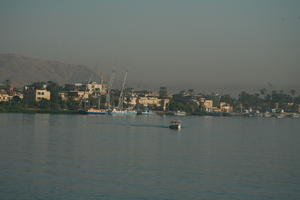 boat, day, East Timor, Egypt, Egypt, eye level view, natural light, palm, river, river Nile, tree, vegetation