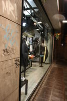 artificial lighting, Bari, eye level view, graffiti, Italia , night, Puglia, retail, shop, winter