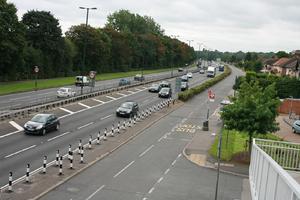 car, day, elevated, England, grass, guardrail, London, natural light, road, The United Kingdom, vegetation