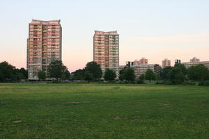 building, day, dusk, England, eye level view, grass, London, natural light, park, residential, summer, The United Kingdom