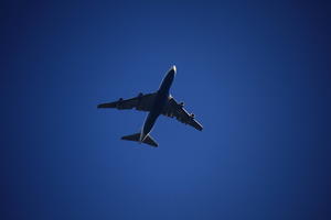 airplane, below, dusk, England, London, The United Kingdom, transport, winter