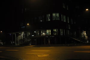 artificial lighting, Copenhagen , Denmark, eye level view, Kobenhavn, night, outdoor lighting, street