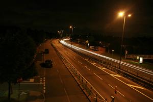 artificial lighting, car, effect, elevated, England, evening, London, road, The United Kingdom