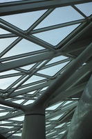 afternoon, below, canopy, column, England, glass, indoor lighting, interior, King`s Cross Station, London, natural light, station, structure, terminal, The United Kingdom