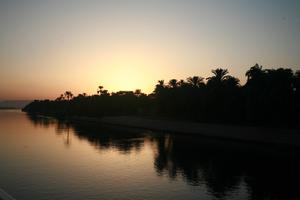 clear, dusk, East Timor, Egypt, Egypt, eye level view, river, river Nile, silhouette, sky, vegetation