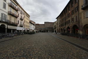 autumn, building, evening, eye level view, Italia , Lombardia, lowered, overcast, pavement, Pavia, residential